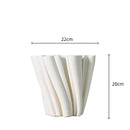 GobekUsa Geometric Ceramic Fold Pattern Flower Vase Decorative Home Ornament