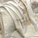 GobekUsa Egyptian Cotton Bedding Set: Queen King Ru Size Duvet Cover, Sheet, Pillowcase White