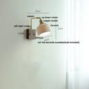 GobekUsa Ceramic LED Wall Light Fixture White Copper Walnut Ash Bedside Lamp