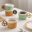 GobekUsa Creative Biscuit Ceramic Tableware Set for Snacks, Desserts, and Coffee