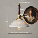 GobekUsa LED Pendant Light Fixture Walnut Wood Ceramic Knob Switch Hanging Lamp