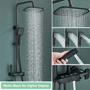 GobekUsa Black Smart Digital Rainfall Shower System with Grey Mixer Tap