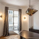 GobekUsa Diamond Glass LED Pendant Light Smoky Gray Amber Hanging Lamp for Living Room