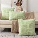 GobekUsa Boho Faux Fur Plush Throw Pillow Covers, Cream White Luxury Soft Fluffy Decorative Pillowcase