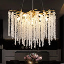 GobekUsa Crystal Tassel Chandelier: Elegant Dining Room Pendant Light Fixtures