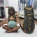 GobekUsa Gaia Mother Earth Lotus Yoga Pose Resin Figurine Decor for Home Nature Sculpture