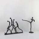 GobekUsa Iron Man Abstract Sculpture Black Metal Figurine Decor for Room Aesthetics
