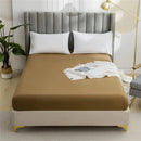 GobekUsa Brushed Fitted Mattress Cover with Deep Pockets – European Skin-Friendly, Durable Solid Bedding