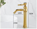 GobekUsa Gold Brass Bathroom Faucet Single Handle Deck Mounted Basin Mixer Tap