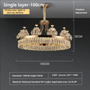 GobekUsa Crystal Chandelier: Postmodern Light Luxury Double-Layer Pendant for Home Living Room