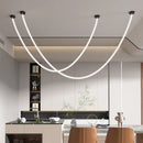 Nordic Linear Metal Pendant Light in Black or Gold