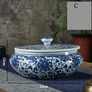 GobekUsa Blue Flower Ceramic Tea Caddy Jar - Living Room Decor or Home Ornament