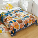 GobekUsa Cartoon Cat Summer Quilt - 100% Cotton Leisure Blanket