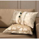 GobekUsa Embossed Floral Cushion Cover European Style Champagne Throw Pillow Case