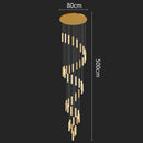 Modern Crystal Stairwell Pendant Light in Iron