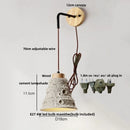 GobekUsa Cement Wood Wall Light Pull Chain Switch Adjustable Socket Nordic Modern Provencal