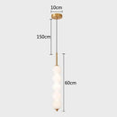 GobekUsa LED White Pearl Glass Pendant Lights for Kitchen Bar Decor - Bubble Hanging Lamp