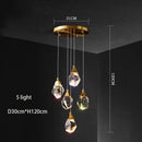 GobekUsa Elegant Crystal Chandelier for Living Room & Staircase Lighting