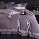GobekUsa 1200TC Egyptian Cotton Lace Embroidery Bedding Set: 1 Duvet, 1 Sheet, 2 Pillowcases