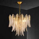 GobekUsa Glass Leaf Luxury Chandelier LED Pendant Lights for Modern Living Room
