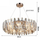 GobekUsa LED Leaf Chandelier: Modern Living Room Decor Lighting for Duplex Rotating Stairs