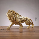 GobekUsa Golden Lion King Resin Statue Ornament for Home Office Desktop Decoration