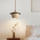 GobekUsa Cave Stone LED Pendant Lights Wood Home Decor Yellow Globe Hanging Lamp