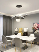 GobekUsa LED Chandelier: Modern White Hanging Light for Living Room Kitchen, Indoor Decor Lamps