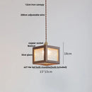 GobekUsa LED Glass & Wood Pendant Light for Aisle, Coffee Living Room - Japanese Style