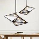 GobekUsa Angular Diamond Glass Chandelier Ceiling Light for Home Decor