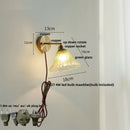 GobekUsa Blue Glass Wall Sconce Pull Chain Switch Rotate Stair Light