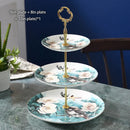 GobekUsa Bone China Fruit Plates Set Cake Stand Buffet Snack Dishes Elegant Tableware Decor
