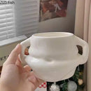 GobekUsa Big Belly Ceramic Mug Set for Dining Table, Coffee, Tea, and Juice