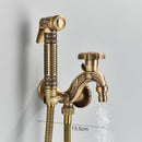 GobekUsa Antique Brass Wall Mounted Washing Machine Faucet for Bathroom, Outdoor, Garden, Bath, Toilet