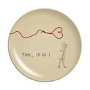 GobekUsa Korean Style Round Bamboo Fiber Dining Plate for Desserts, Fruits, and Cakes
