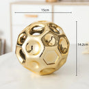 GobekUsa Geometric Golden Hollow Abstract Sphere Sculpture Decor for Home