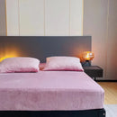 GobekUsa Cozy Flannel Queen Bed Sheet | Soft Fitted Coral Fleece Mattress Cover | Plush Winter Bedsheet