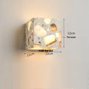 GobekUsa LED Wall Light Fixture Bedroom Balcony Hallway Waterproof Square Terrazzo Bedside Lamp