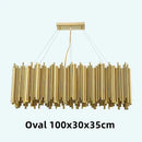 GobekUsa Gold Brubeck LED Chandelier Pendant Light - Stylish Aluminum Alloy Tube Suspension Luminaire