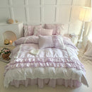 GobekUsa Korean Lace Ruffles Cotton Bedding Set - Sweet Girl Design