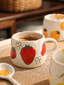 GobekUsa Cartoon Fruit Ceramic Mugs - Home Breakfast Juice Tea Coffee Cups
