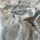 GobekUsa French Lace Ruffles Princess Bedding Set with Milk Velvet Quilt Cover & Pillowcases