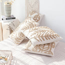 GobekUsa Leaves Embroidered Pillow Cover - 45*45 Decorative Cushion for Living Room