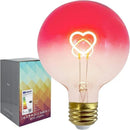 GobekUsa Gradient Pink LED Filament Heart Light Bulb - E27 Dimmable Romantic Warm Light