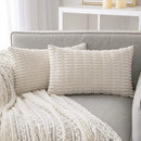 GobekUsa Black Striped Corduroy Throw Pillow Cover 18x18 Inch Square Cushion Case White Pillowcase