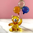 GobekUsa Crystal Bear with Balloons Glass Figurine: Charming Home Table Decor - Kids Birthday Gift