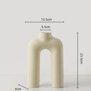 GobekUsa Geometric Ceramic Vase: Hollowed-out Letters Flower Arrangement Home Decor