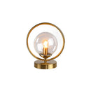 GobekUsa LED Glass Ball Brass Ring Table Lamp for Stylish Living and Bedroom Lighting
