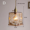 Retro Amber Glass Japanese-Style Pendant Light
