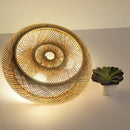 GobekUsa Gloss Bamboo Art Rattan Ceiling Light Shade Chandelier Fixtures